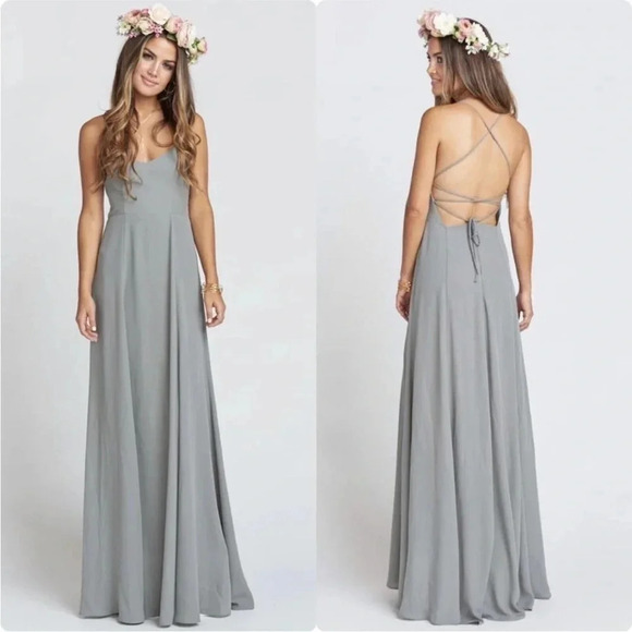 Show Me Your MuMu Dresses & Skirts - Show Me Your Mumu Godshaw Goddess Gown Soft Charcoal Dress Bridesmaid Size L